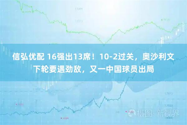 信弘优配 16强出13席！10-2过关，奥沙利文下轮要遇劲敌，又一中国球员出局